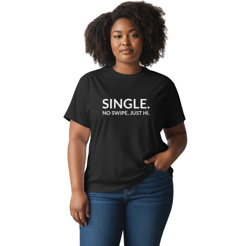 single. t-shirt | black | soft lowercase design