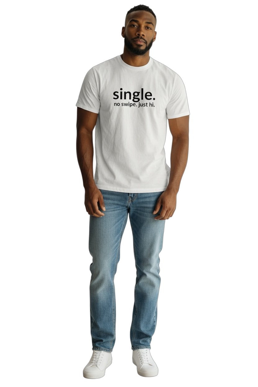 single. t-shirt | white | soft lowercase design