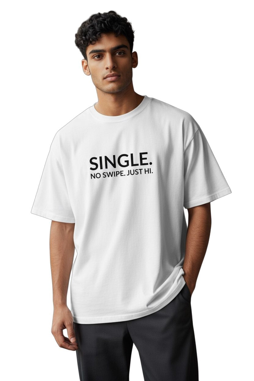 single. t-shirt | white | bold uppercase design