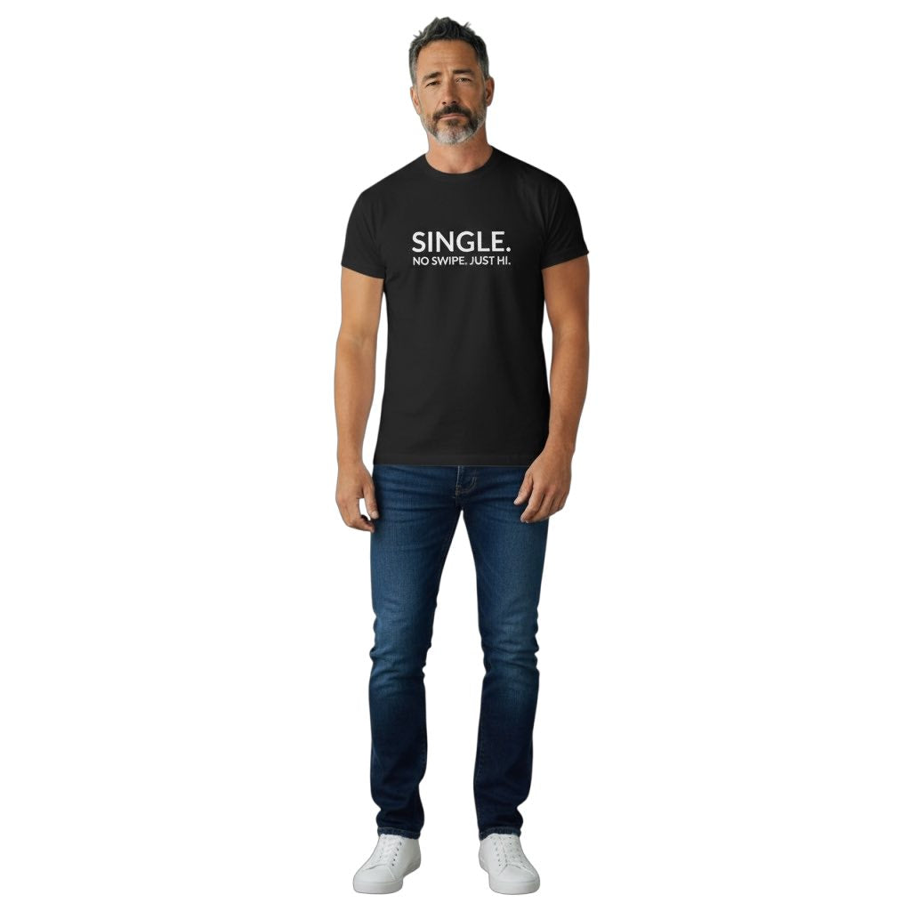single. t-shirt | black | soft lowercase design