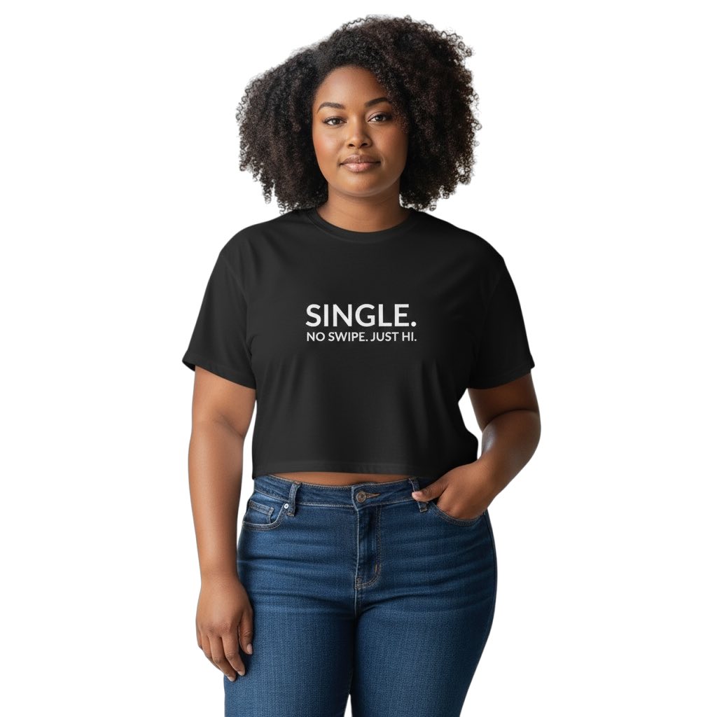 single. cropped t-shirt | black | bold uppercase design