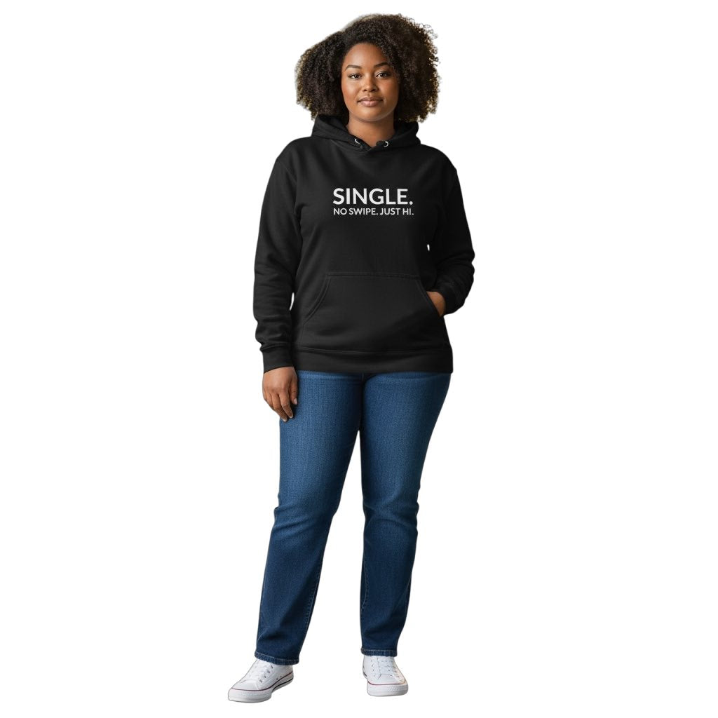 single. hoodie | black | bold uppercase design