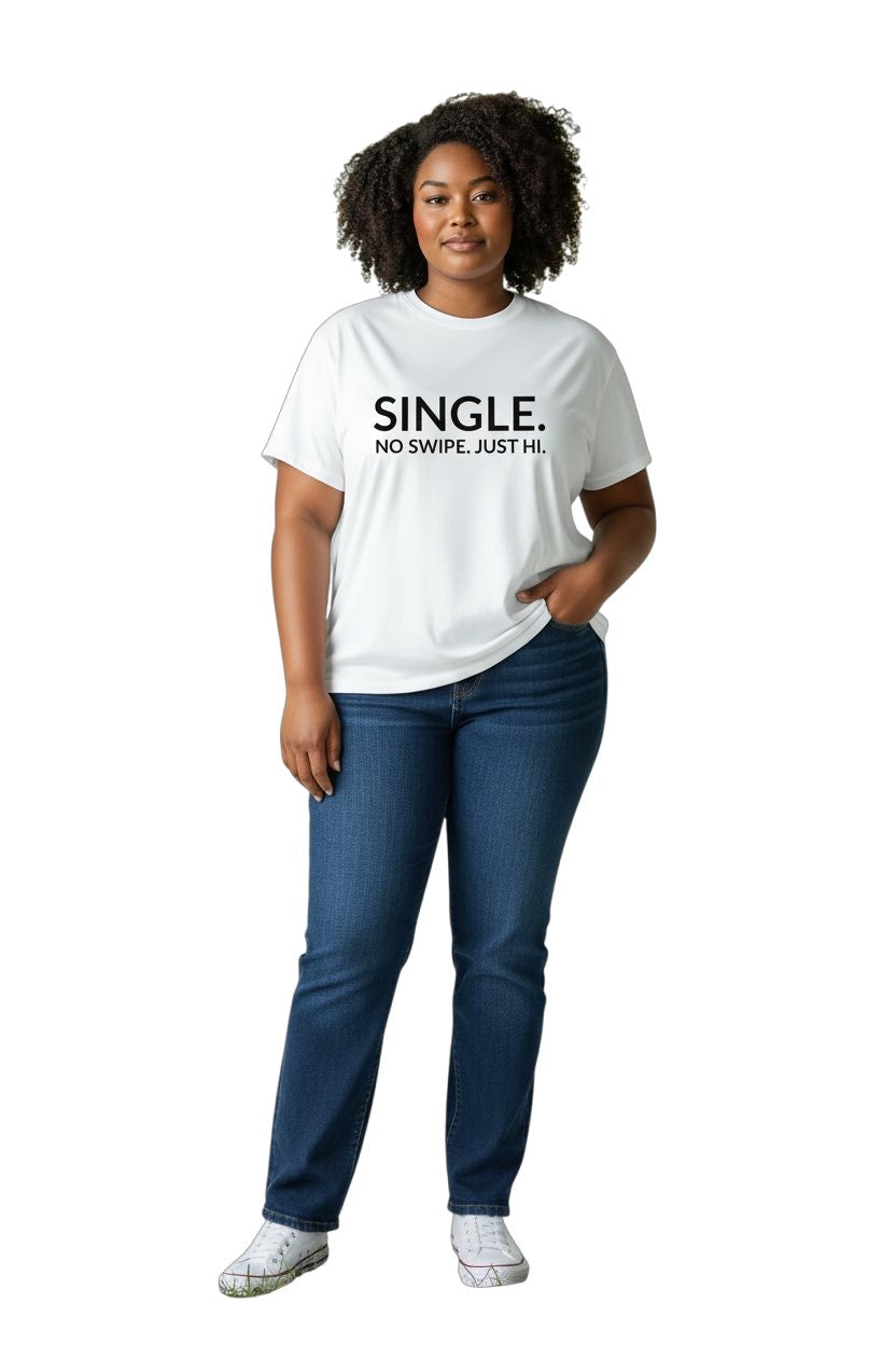 single. t-shirt | white | bold uppercase design