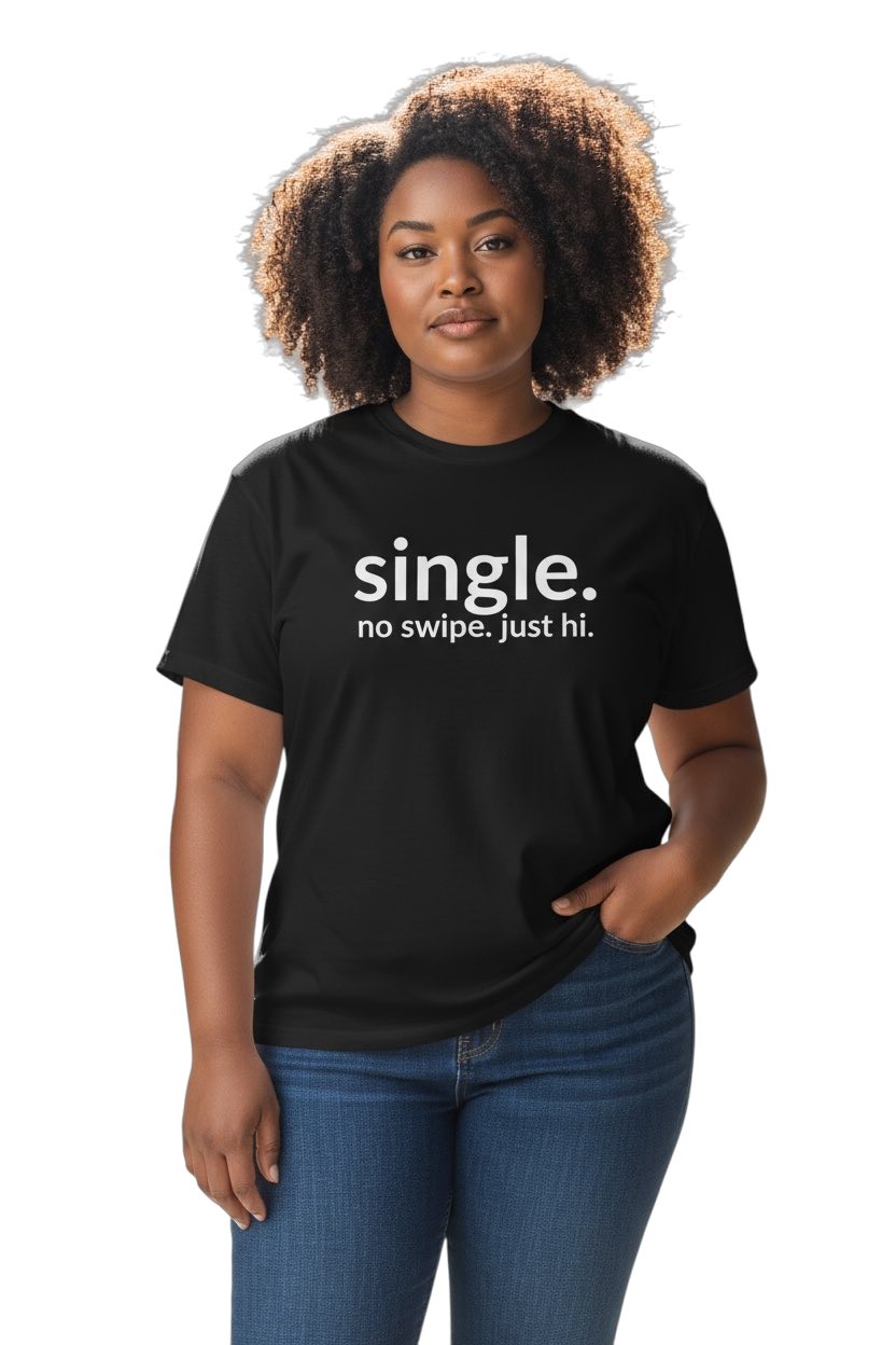 single. t-shirt | black | soft lowercase design
