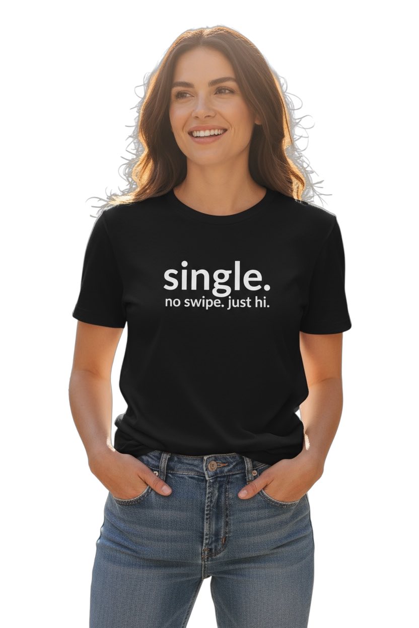 single. t-shirt | black | soft lowercase design