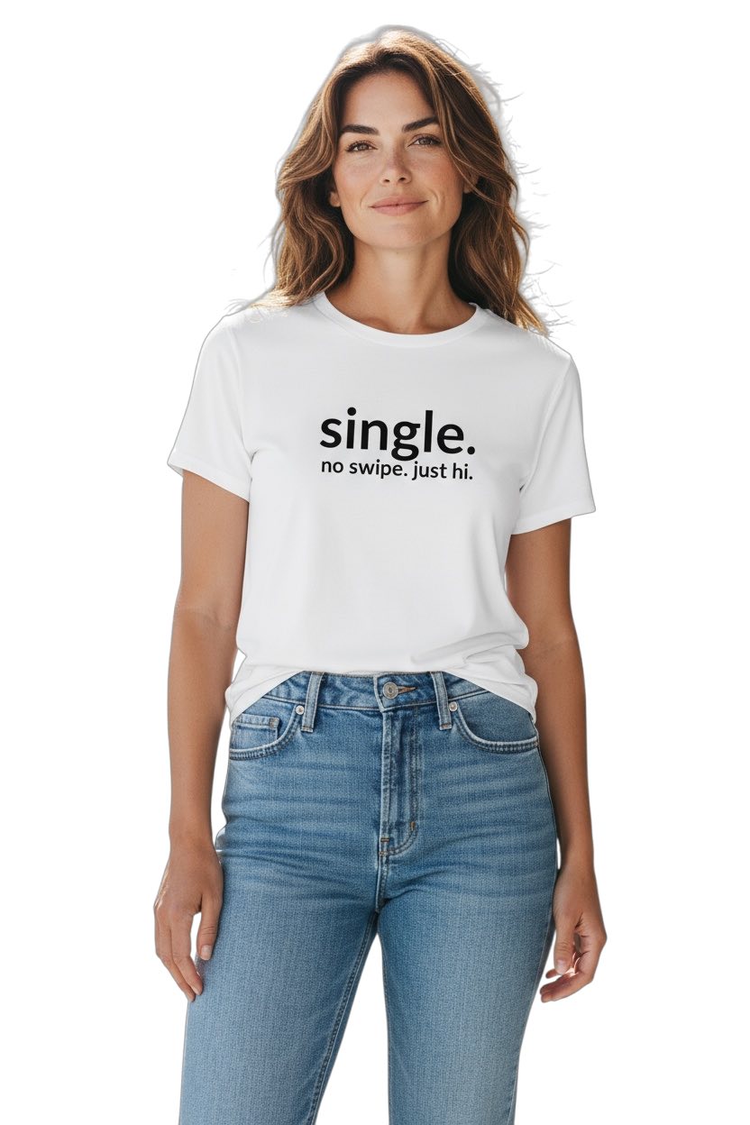 single. t-shirt | white | soft lowercase design