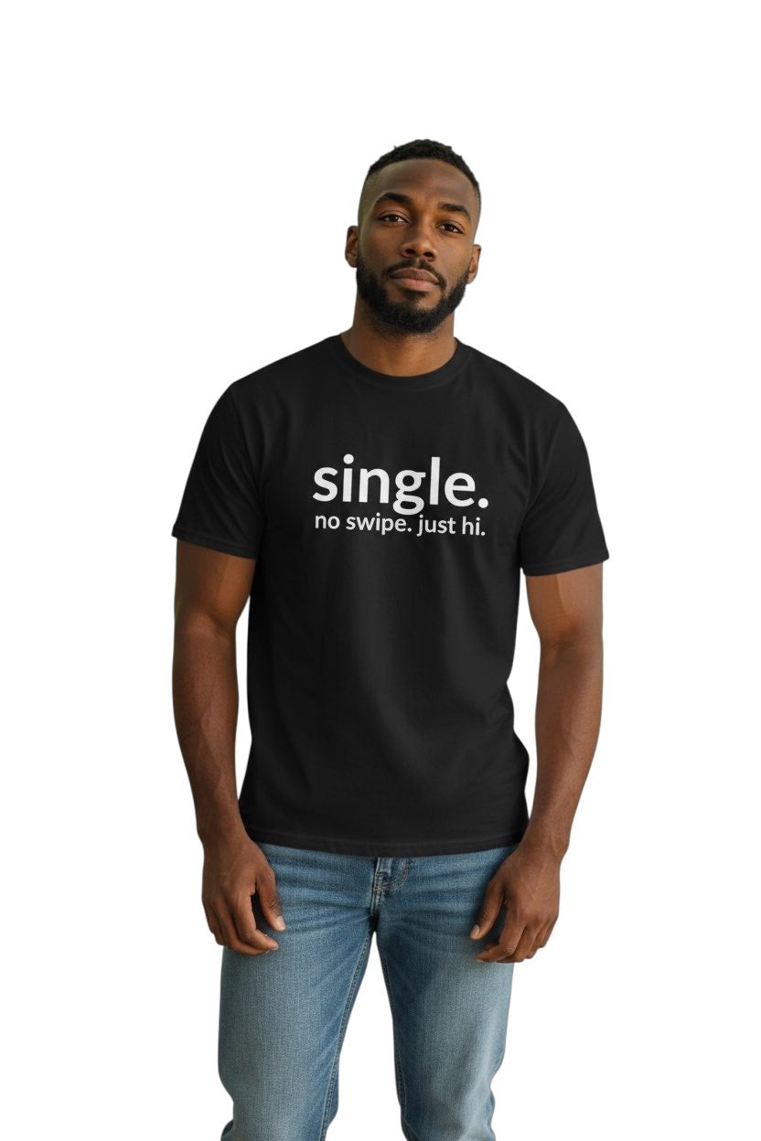 single. t-shirt | black | soft lowercase design