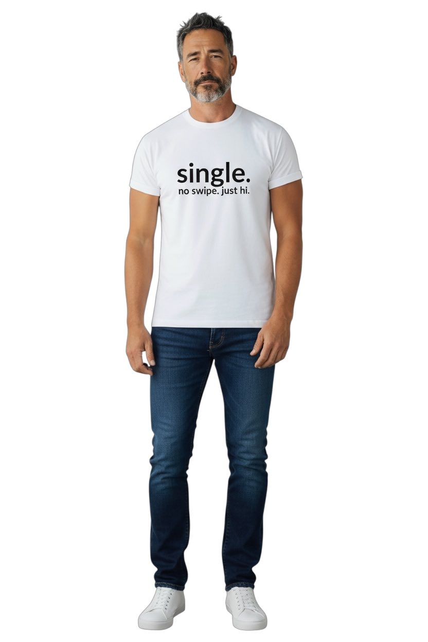 single. t-shirt | white | soft lowercase design
