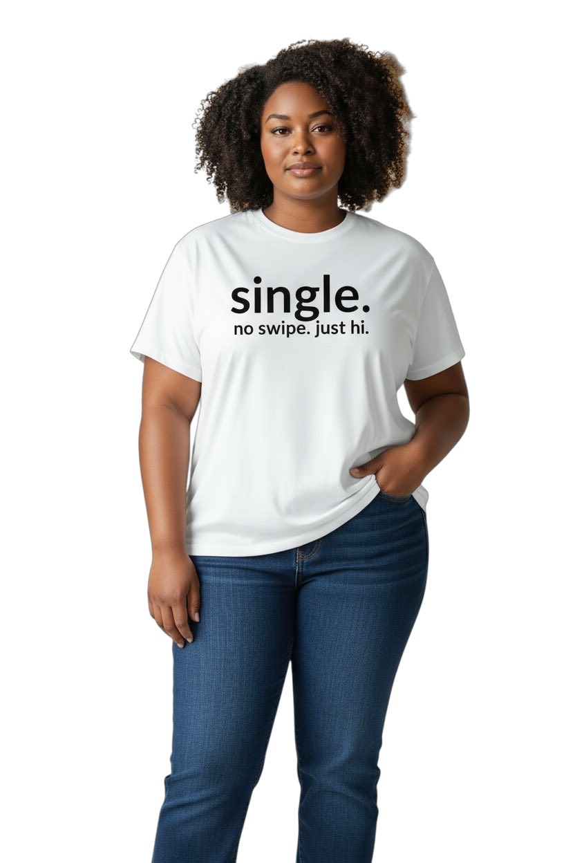 single. t-shirt | white | soft lowercase design