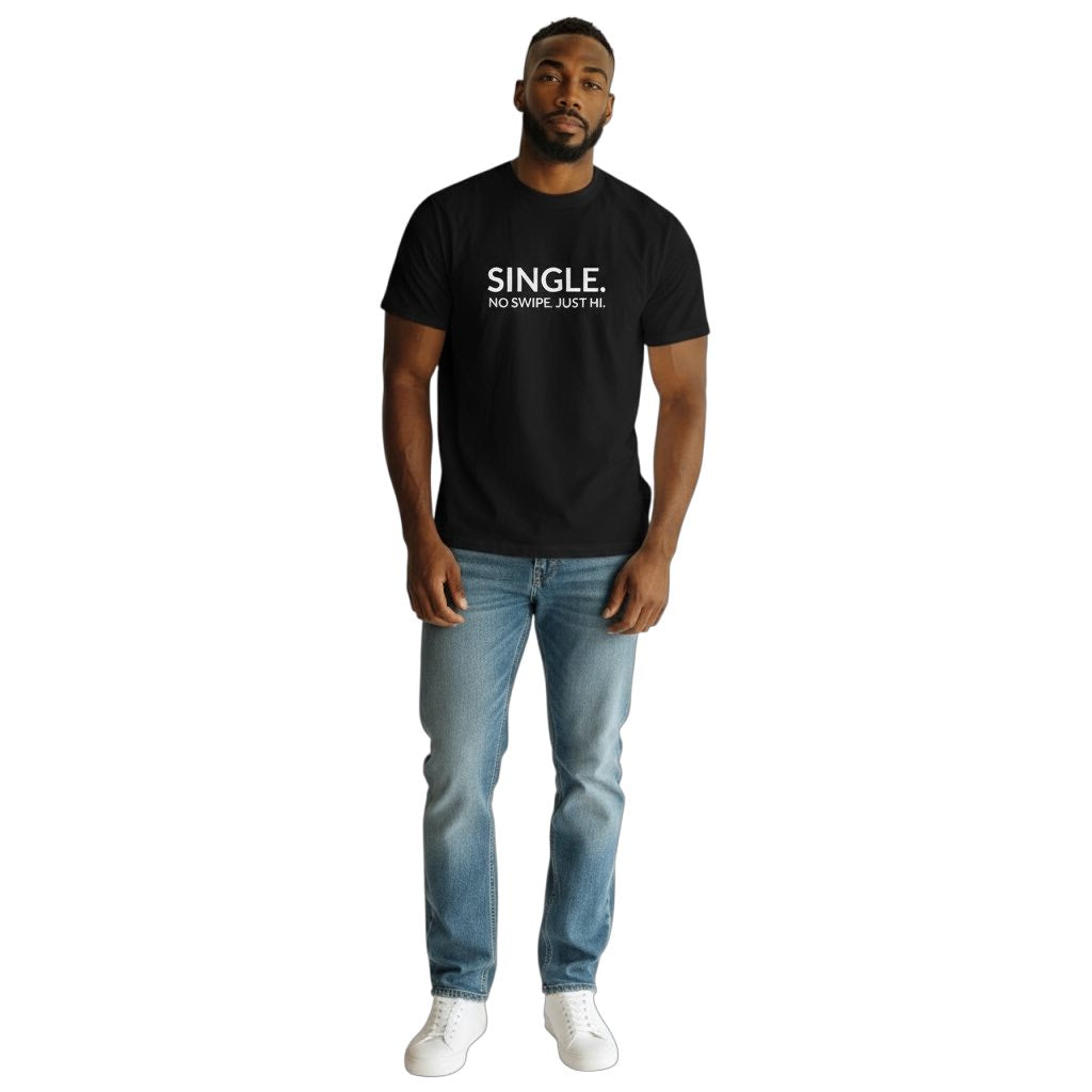 single. t-shirt | black | soft lowercase design