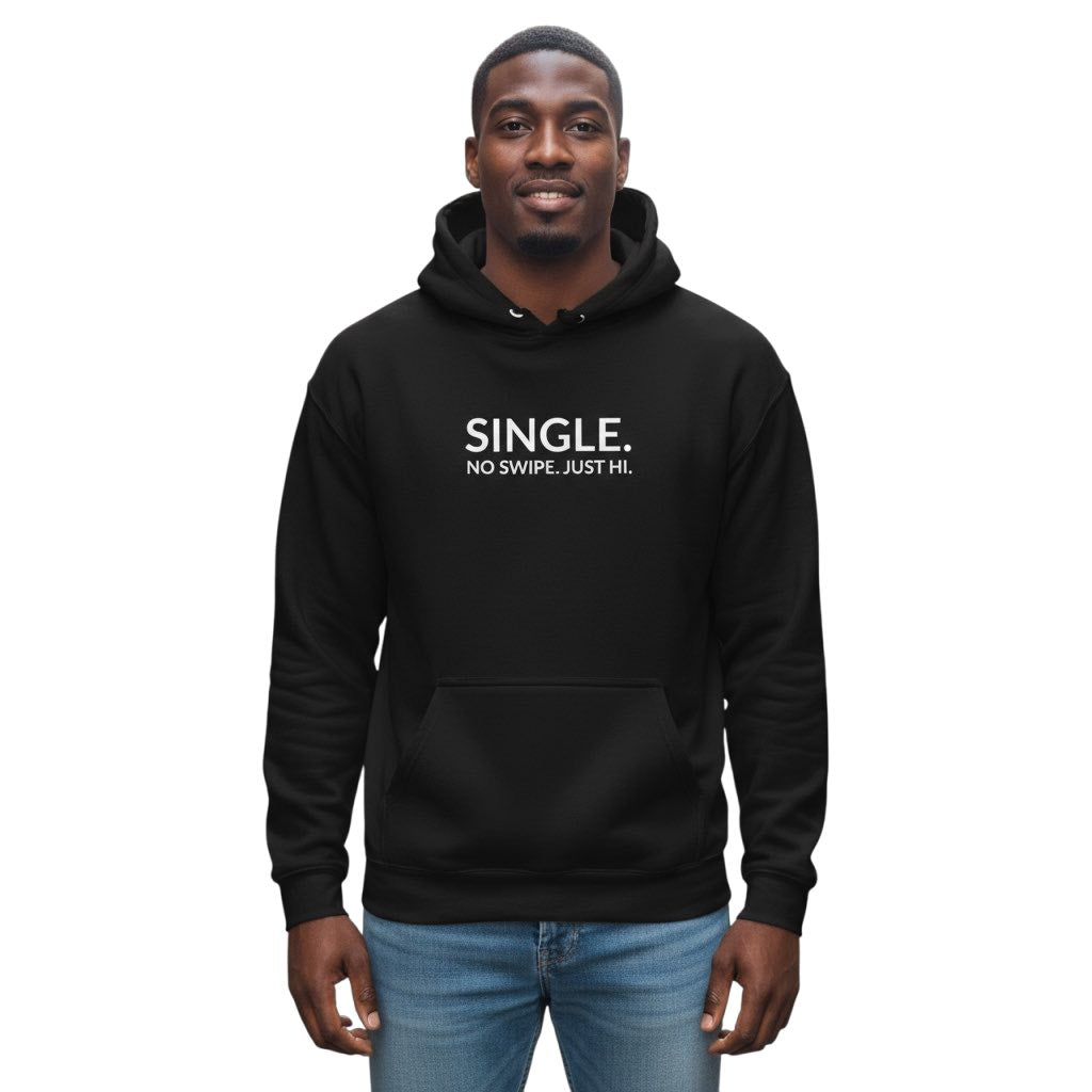 single. hoodie | black | bold uppercase design