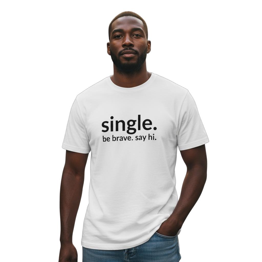 single. t-shirt | white | soft lowercase design