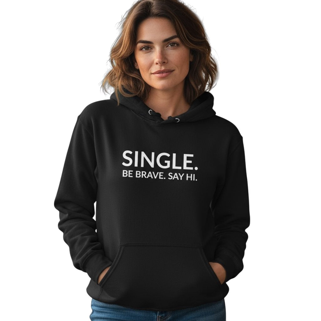 single. hoodie | black | bold uppercase design
