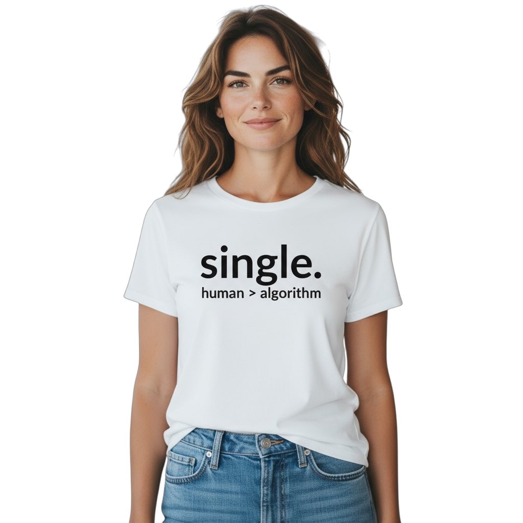 single. t-shirt | white | soft lowercase design