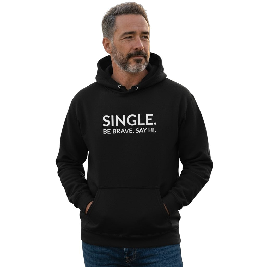 single. hoodie | black | bold uppercase design