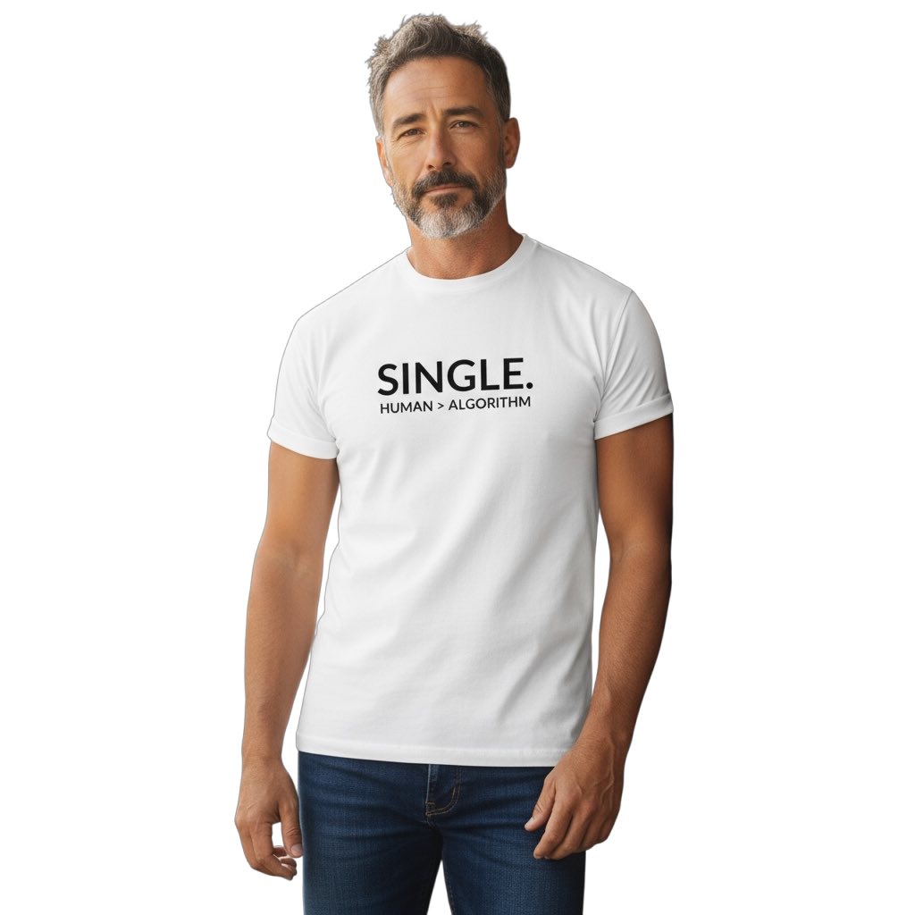 single. t-shirt | white | bold uppercase design