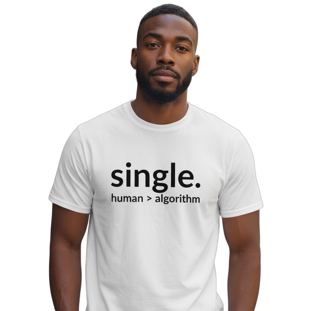 single. t-shirt | white | soft lowercase design