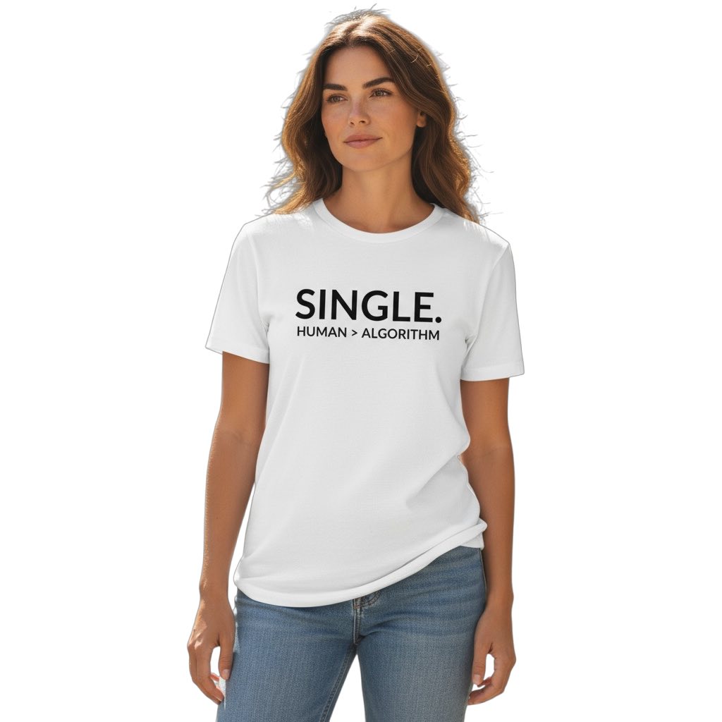 single. t-shirt | white | bold uppercase design