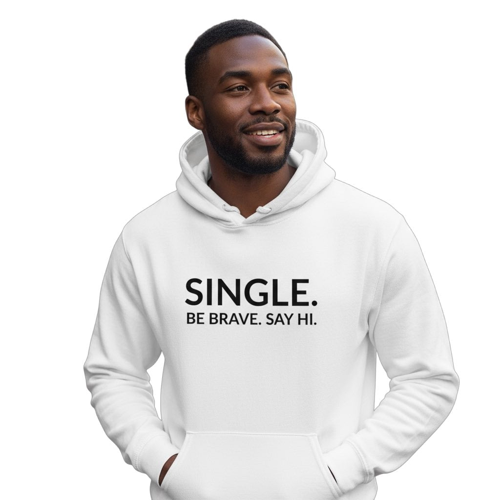 single. hoodie | white | bold uppercase design