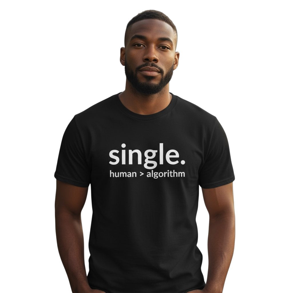 single. t-shirt | black | soft lowercase design