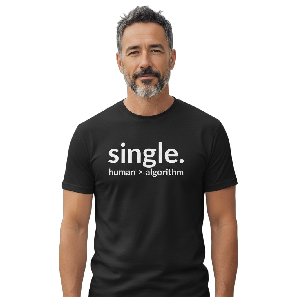 single. t-shirt | black | soft lowercase design