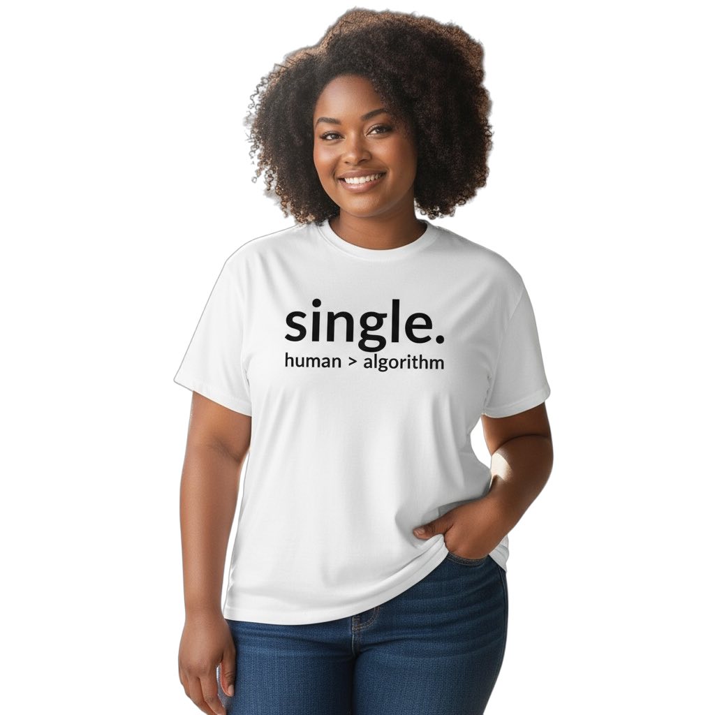 single. t-shirt | white | soft lowercase design