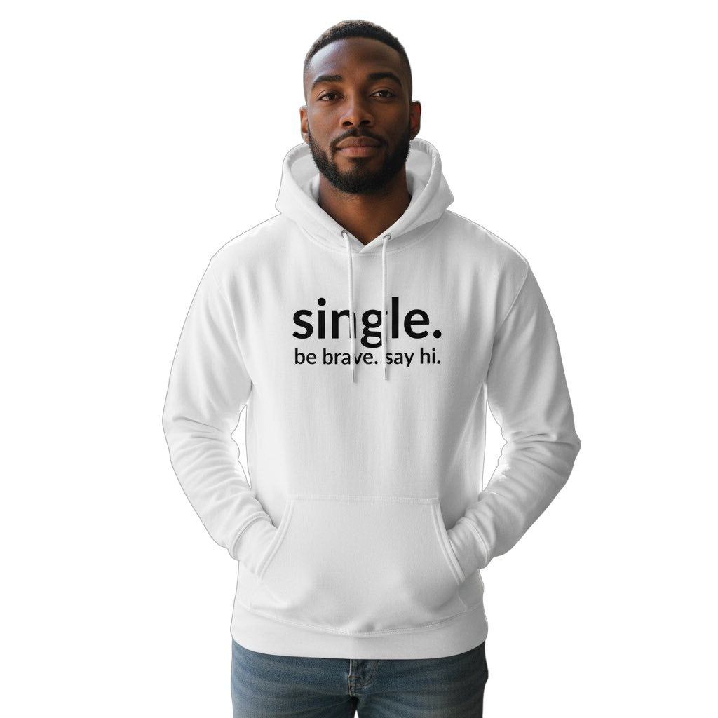 single. hoodie | white | soft lowercase design