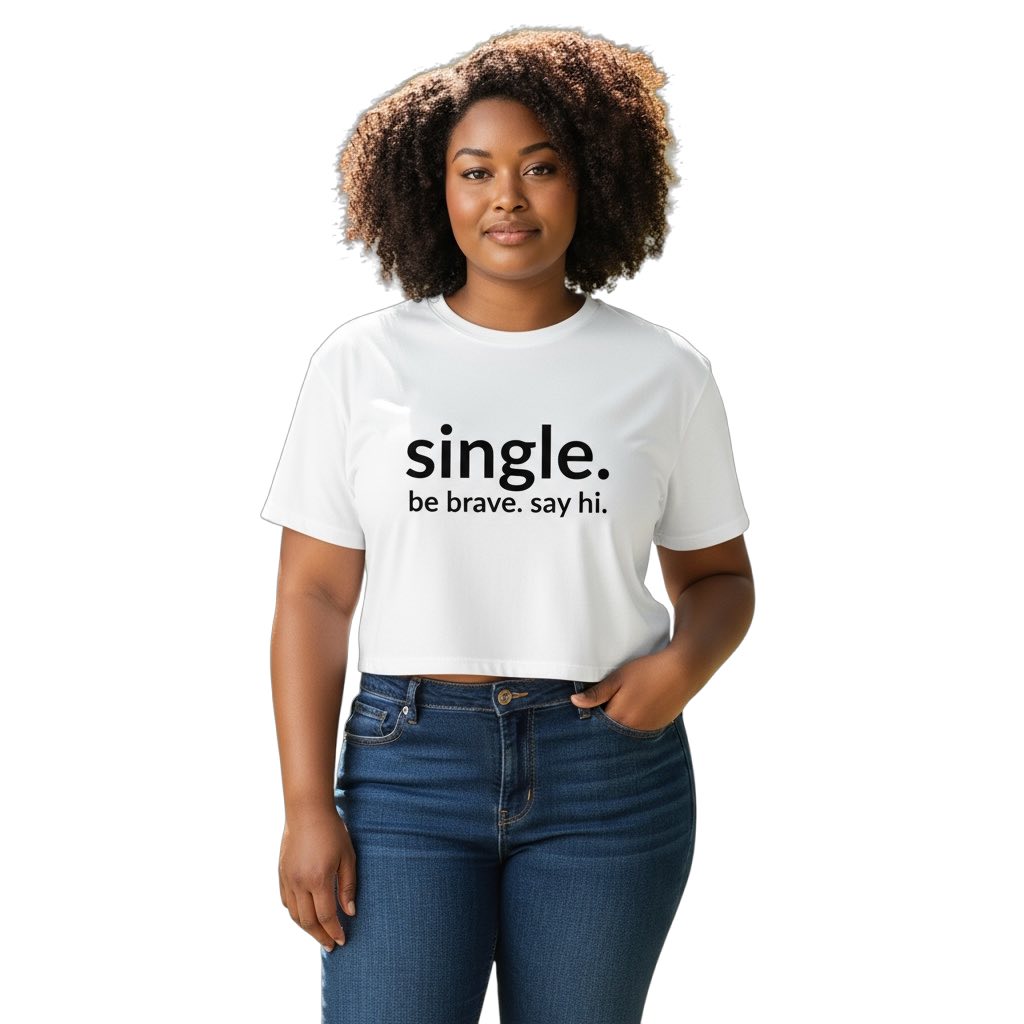 single. cropped t-shirt | white | soft lowercase design