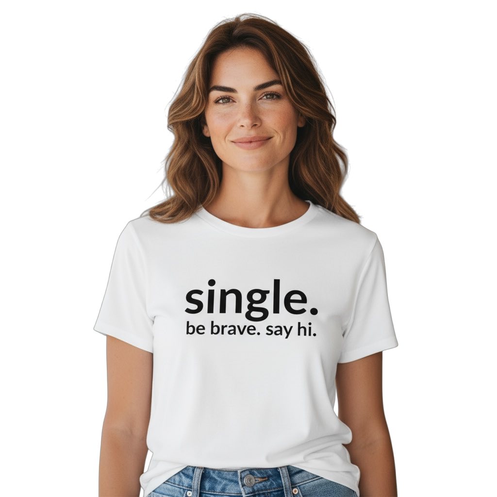 single. t-shirt | white | soft lowercase design
