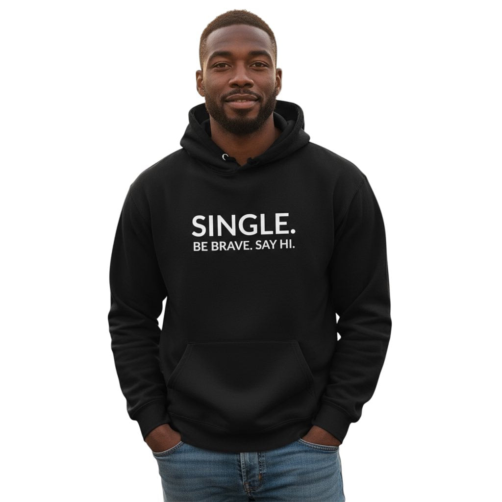 single. hoodie | black | bold uppercase design