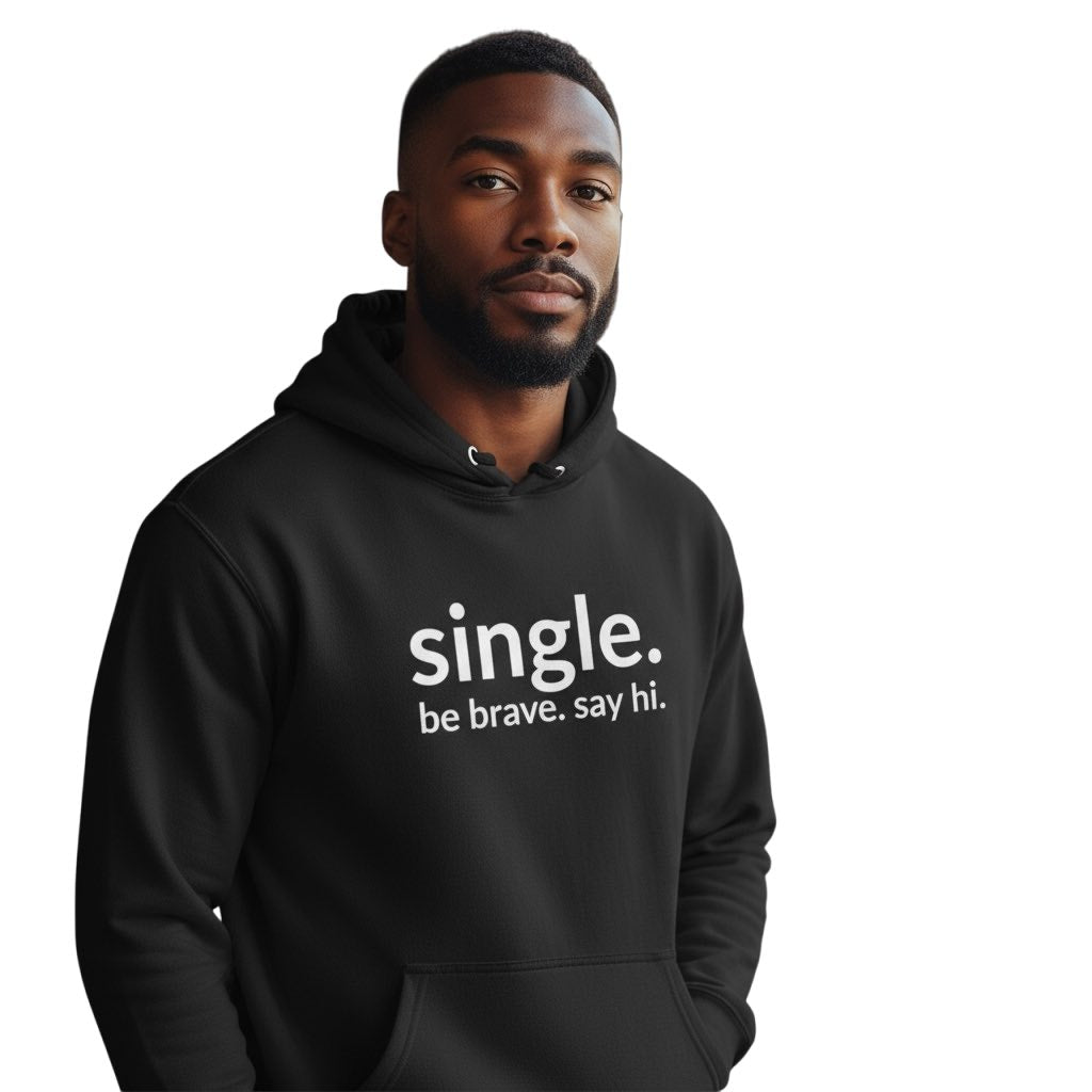 single. hoodie | black | soft lowercase design