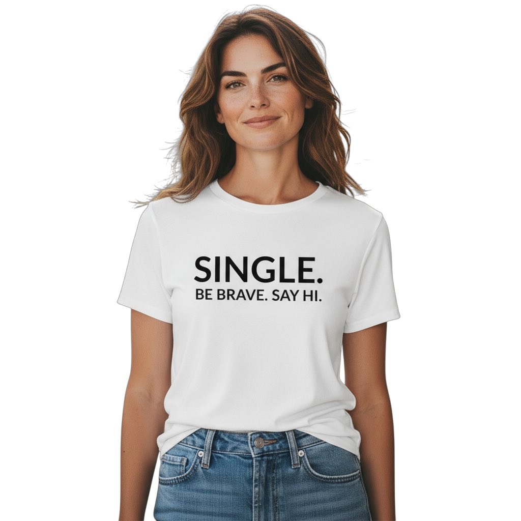 single. t-shirt | white | bold uppercase design
