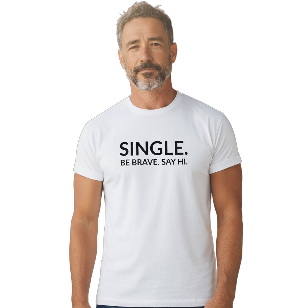 single. t-shirt | white | bold uppercase design
