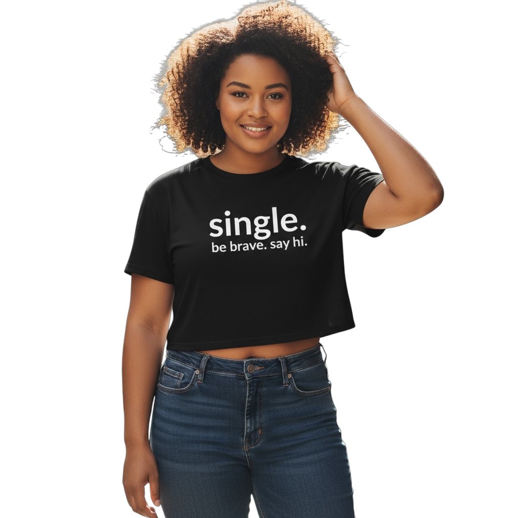 single. cropped t-shirt | black | soft lowercase design