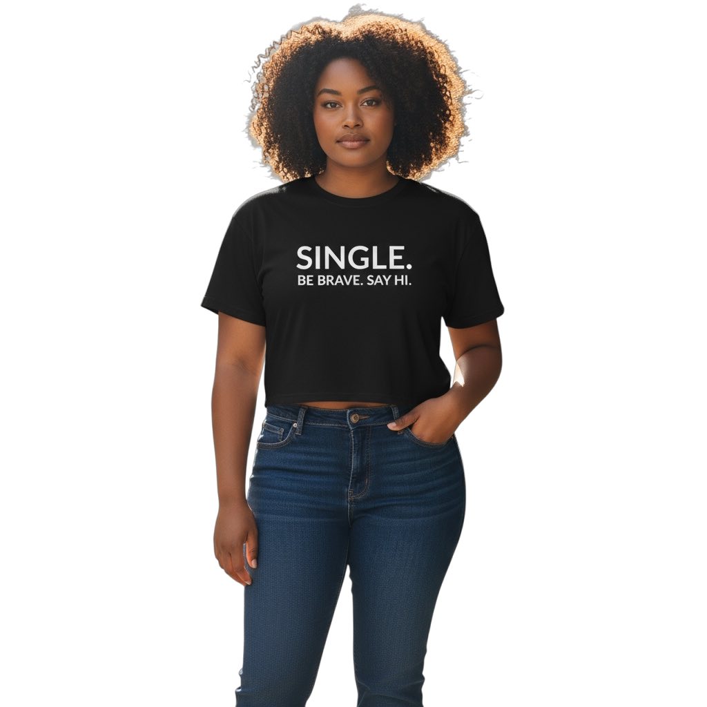 single. cropped t-shirt | black | bold uppercase design