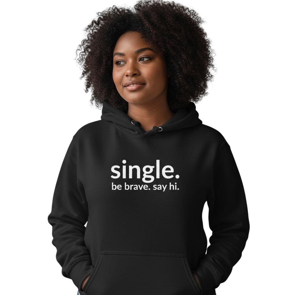 single. hoodie | black | soft lowercase design