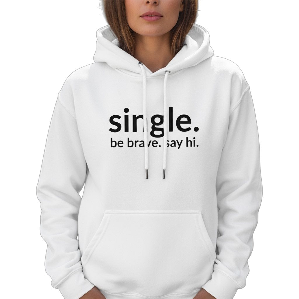 single. hoodie | white | soft lowercase design