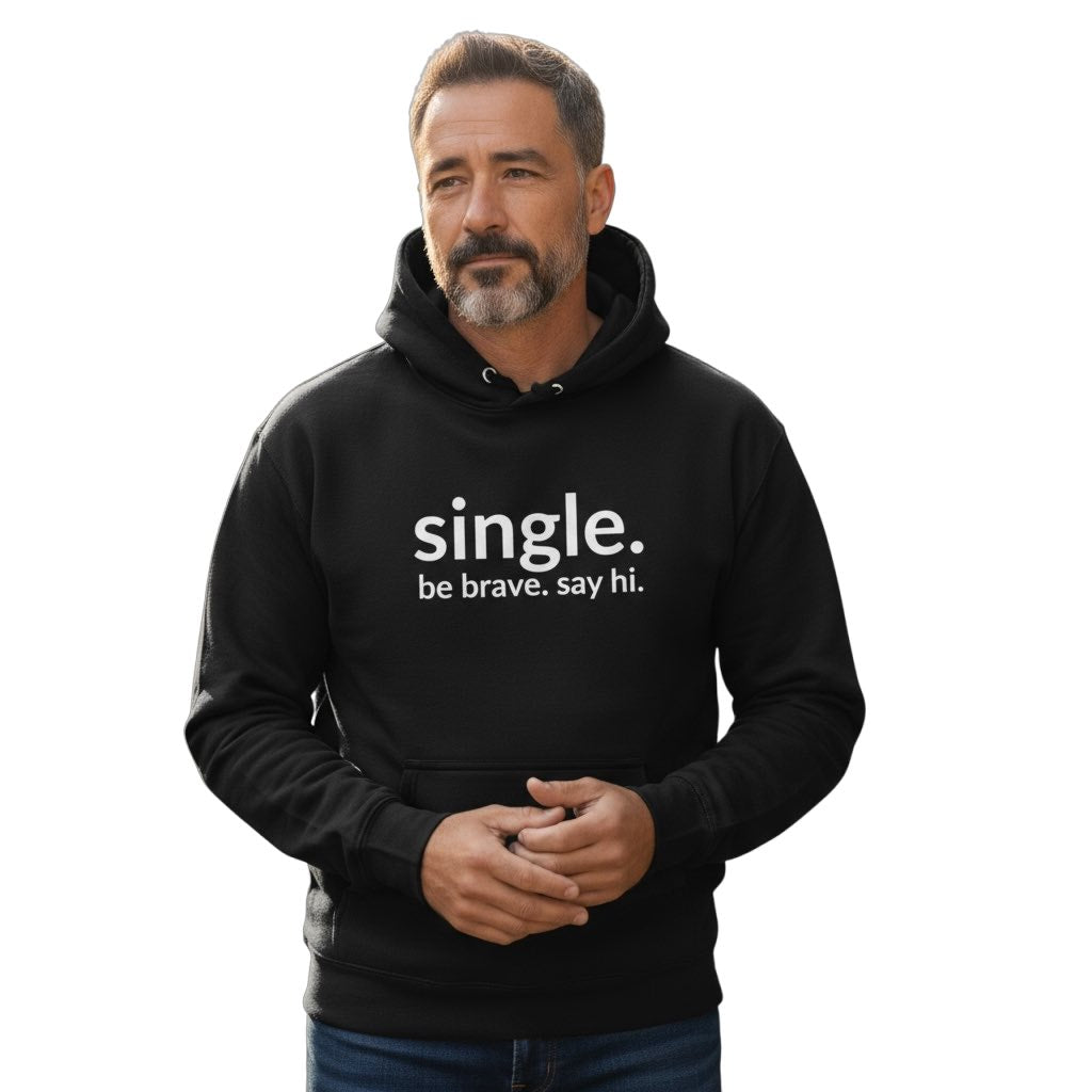 single. hoodie | black | soft lowercase design