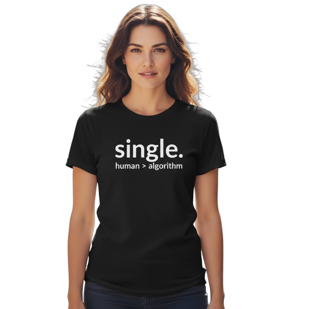single. t-shirt | black | soft lowercase design