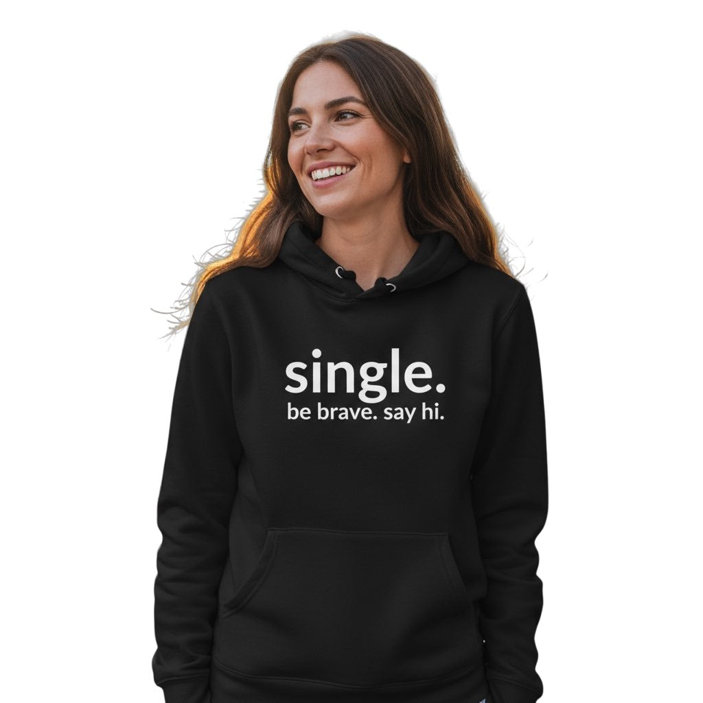 single. hoodie | black | soft lowercase design