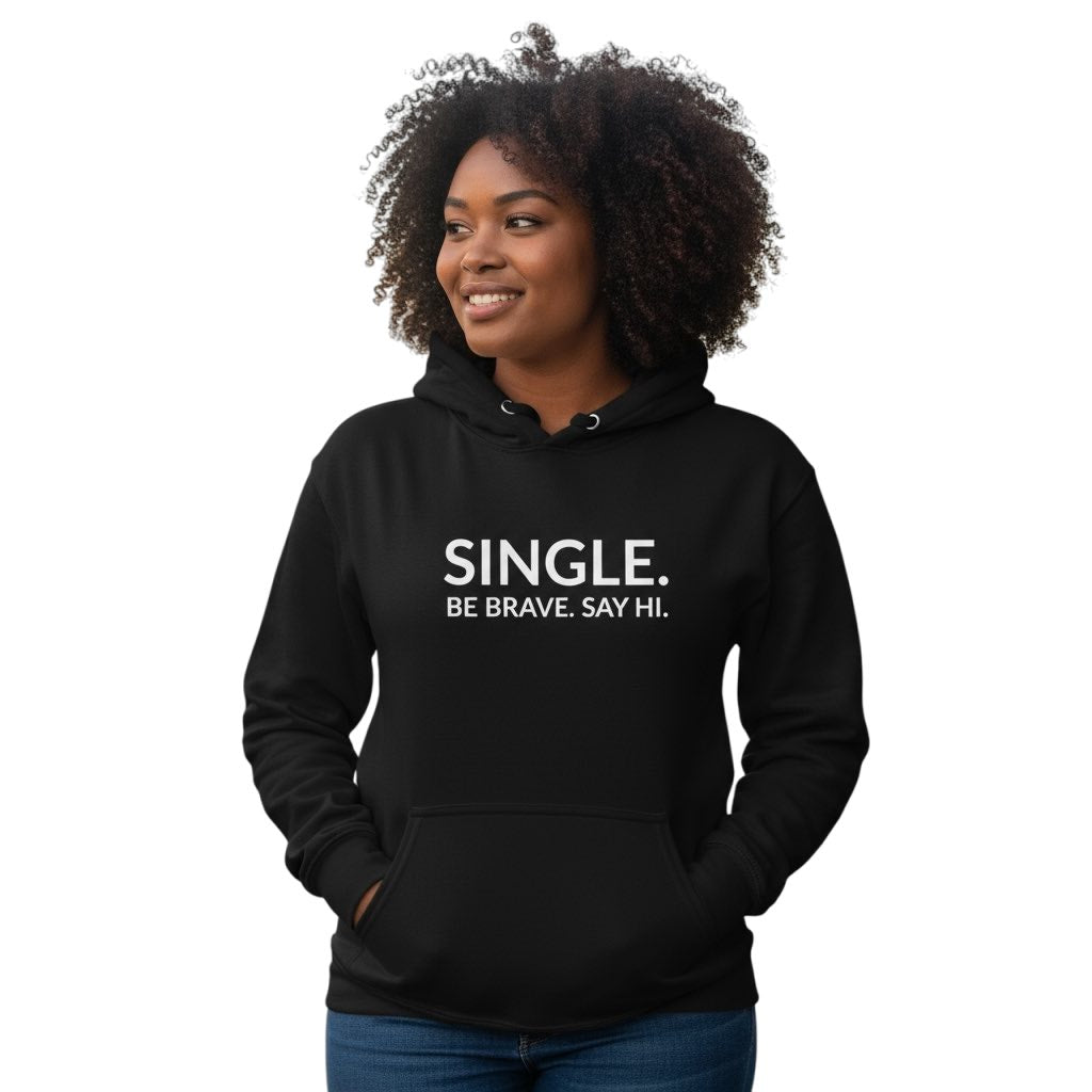 single. hoodie | black | bold uppercase design
